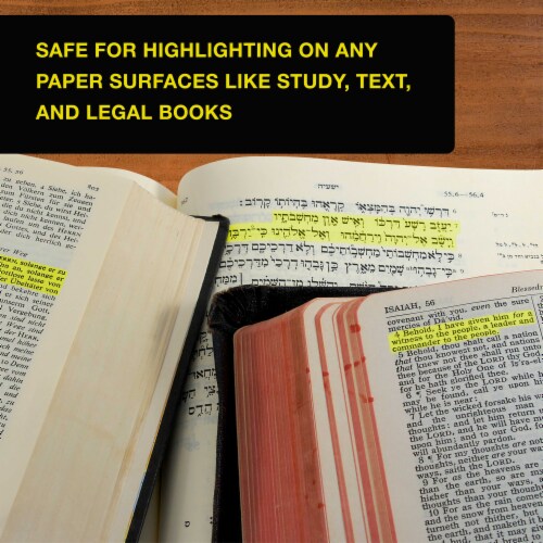 Bright Neon Fluorescent Yellow Twist-Up Bible Safe Gel Highlighter Markers- 6 Pack Perspective: left