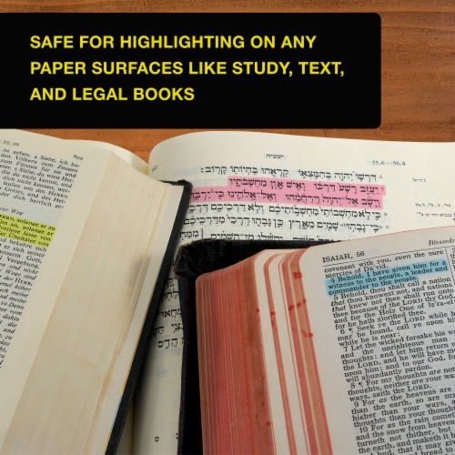 Bible Safe Gel Highlighters, Pack of 12 - 6 Bright Neon Yellow Highlight Colors Plus 6 Colors Perspective: left