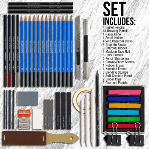 Drawing Pencil Set Sketching Kit, Sketch Pencils and Sketch Pads Art  Supplies With Drawing Pad Charcoal Paper in Art Carrying Case 