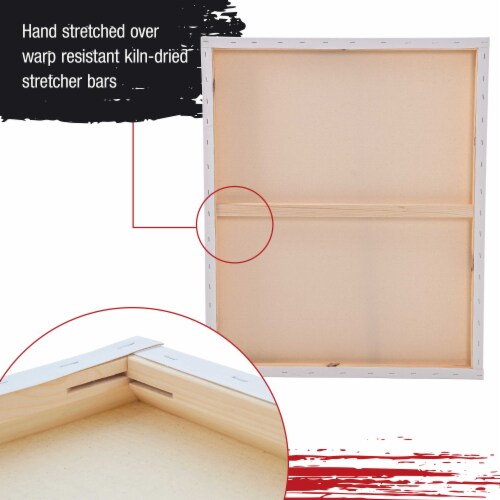 24  x 30  Gallery Depth 1-1/2  Profile Stretched Canvas 3-Pack - Gesso Triple Primed Cotton Perspective: left