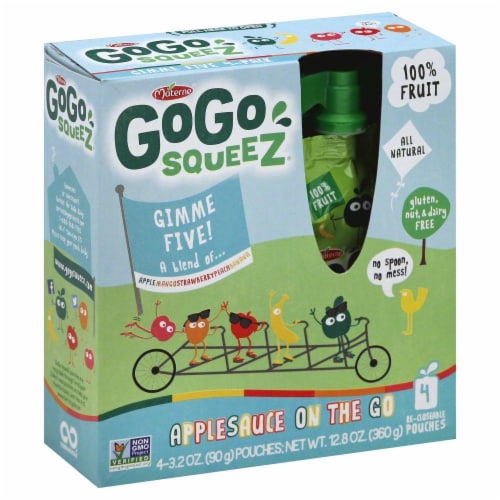 GoGo SqueeZ Gimme Five Applesauce Pouches Perspective: left