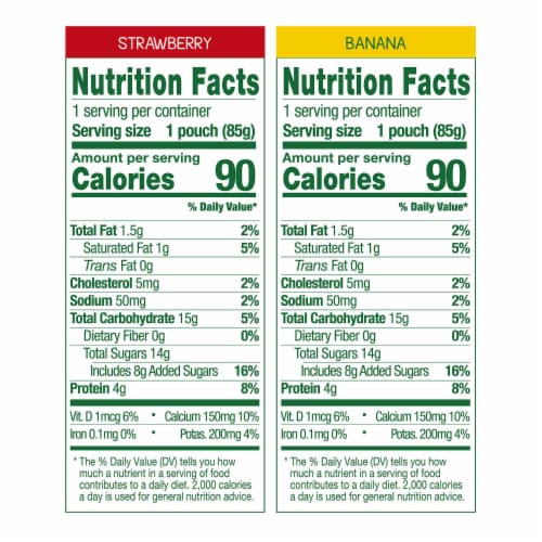 GoGo Squeez YogurtZ Low Fat Strawberry & Banana Yogurt Perspective: left