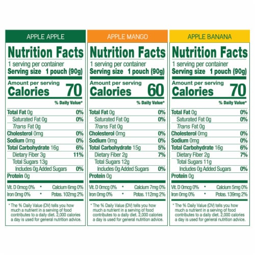 GoGo SqueeZ®  Apple Apple & Apple Banana & Apple Mango Variety Pack Perspective: left