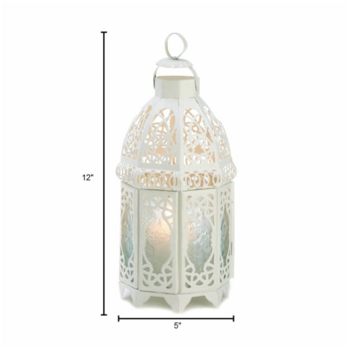 C. Alan 13364 White Lattice Lantern Perspective: left