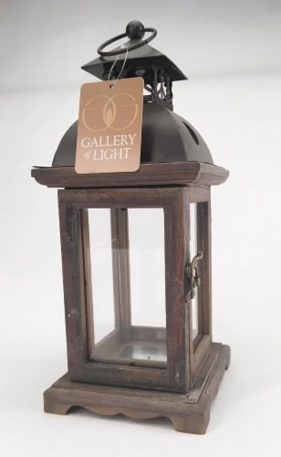 Home Locomotion Rustic Wood Lantern Perspective: left
