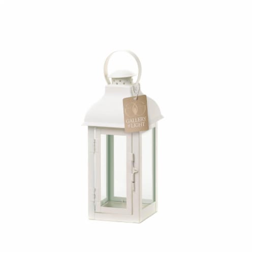 Home Locomotion Gable Medium White Lantern Perspective: left