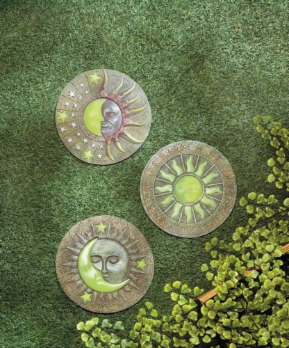 Summerfield Terrace 10017956 10.2 x 10.2 x 0.5 in. Sun & Moon Glowing Stepping Stone Perspective: left