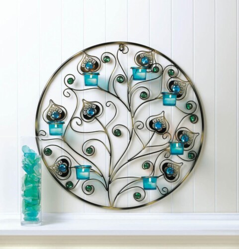 Peacock Plumes Circular Wall Sconce 1 Fred Meyer