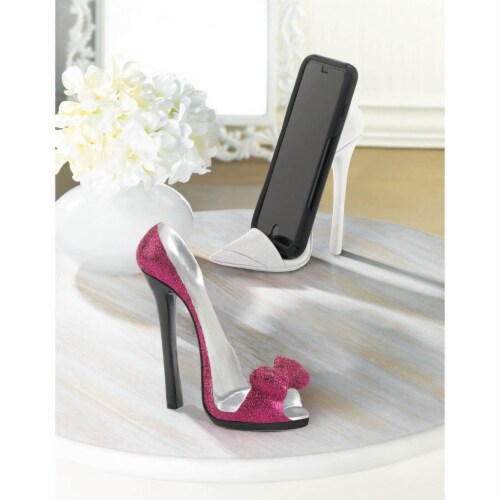 Pink Bow Shoe Phone Holder Perspective: left
