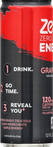 Zevia Zero Calorie Grapefruit Energy Drink Perspective: left