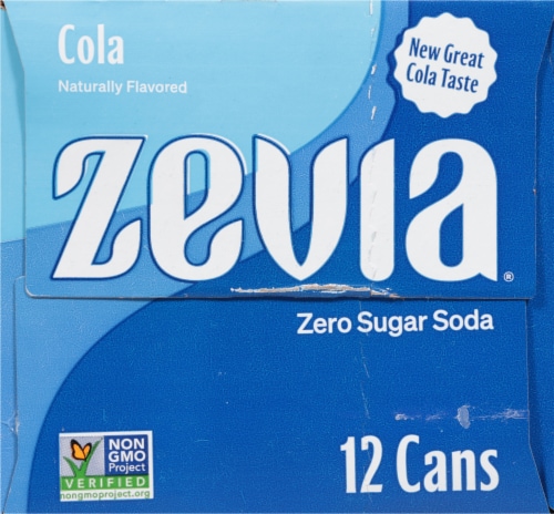 Zevia® Cola Soda Cans Perspective: left