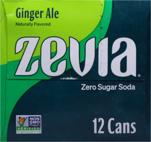 Zevia® Ginger Ale Zero Sugar Soda Cans Perspective: left