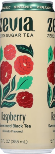 Zevia Organic Sweetened Raspberry Black Iced Tea Perspective: left