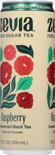 Zevia Organic Sweetened Raspberry Black Iced Tea Perspective: left