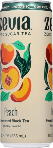 Zevia Organic Peach Sweetened Black Tea Perspective: left