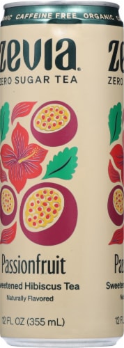 Zevia® Organic Caffeine Free Passionfruit Sweetened Hibiscus Tea Perspective: left