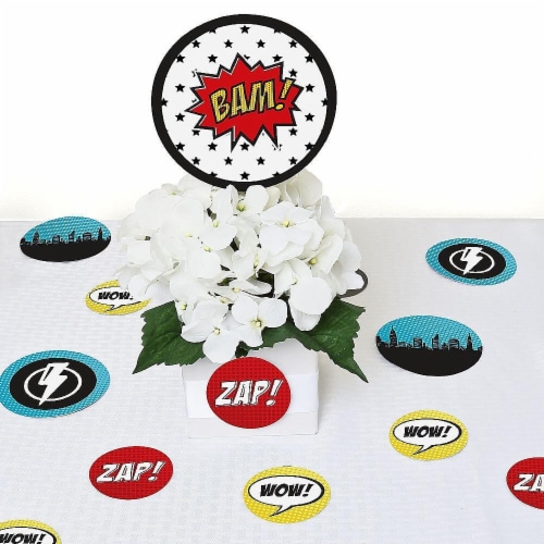 Big Dot of Happiness Bam Superhero - Baby Shower or Birthday Party Decor Large Confetti 27 Ct Perspective: left