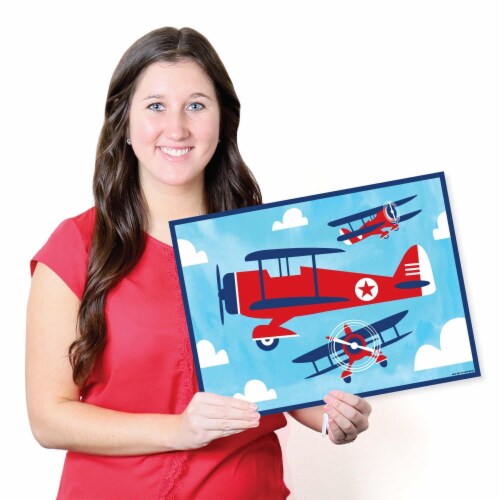Big Dot of Happiness Taking Flight Airplane - Party Table Decor - Plane Party Placemats 16 Ct Perspective: left