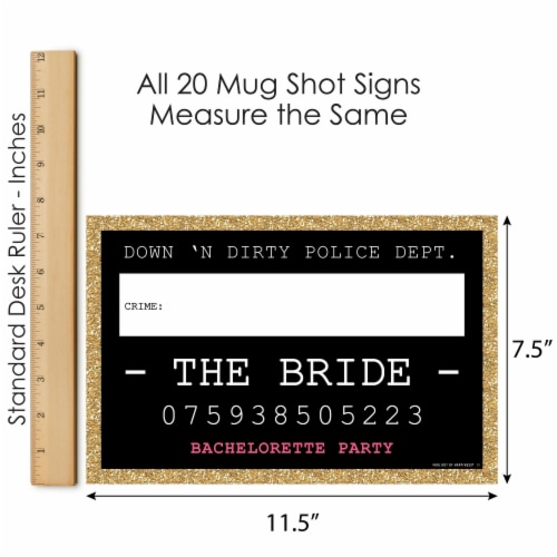 Big Dot of Happiness Girls Night Out Party Mug Shots - Photo Booth Props Mugshot Signs 20 Ct Perspective: left