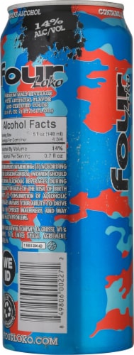 Four Loko® Sour Blue Razz Malt Beverage Single Can Perspective: left