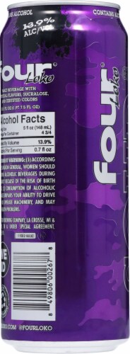 Four Loko® Sour Grape Flavored Hard Beverage Single Can Perspective: left
