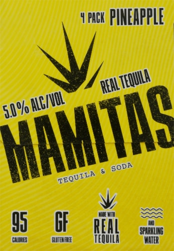 Mamitas Pineapple Tequila & Soda Sparkling Water Perspective: left