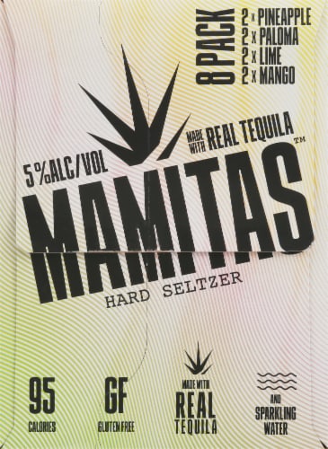 Mamitas™ Tequila & Soda Hard Seltzer Variety Pack Perspective: left