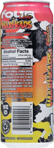 Four Loko Warheads Sour Cosmic Punch Flavored Hard Beverage Single Can Perspective: left