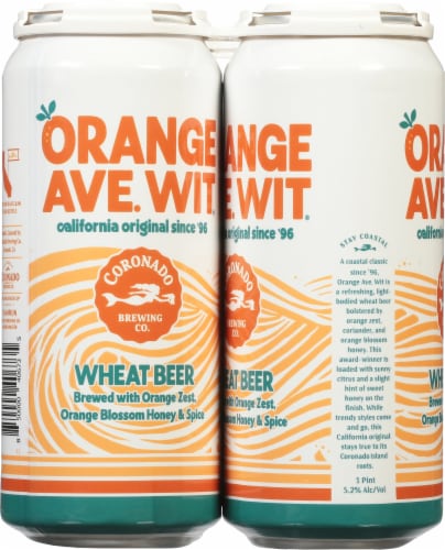 Coronado Brewing Co. Orange Ave. Wit Wheat Beer Perspective: left