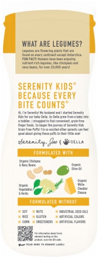 Serenity Kids® Cheddar & Cauliflower Spinach Grain Free Veggie Puffs Perspective: left