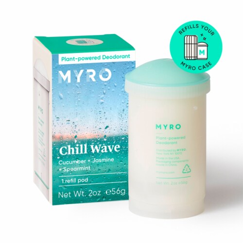 Myro Chill Wave Deodorant Refill Pod Perspective: left