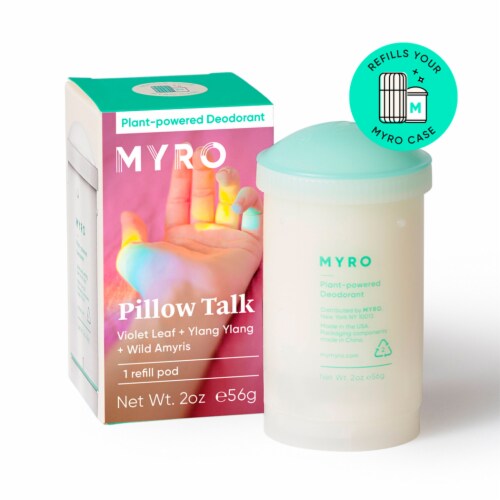 Myro Pillow Talk Plant-Powered Deodorant Refill Pod Perspective: left