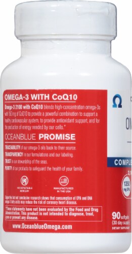 Oceanblue® Professional Omega-3 High Potency Heart Healthy Formula Perspective: left
