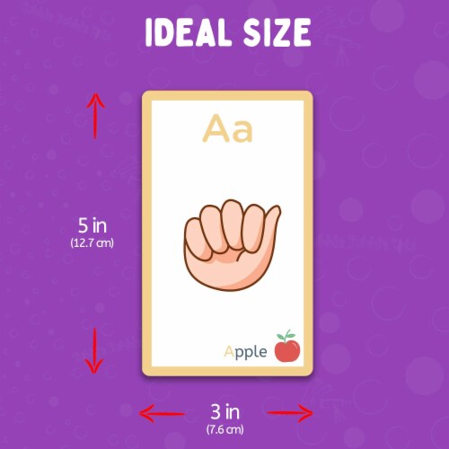 Hubble Bubble Kids ASL Flash Cards - 56 Cards for Kids, Babies & Toddlers Perspective: left