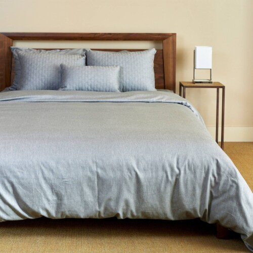 BedVoyage Melange viscose from Bamboo Cotton Duvet Cover, King - Silver Perspective: left