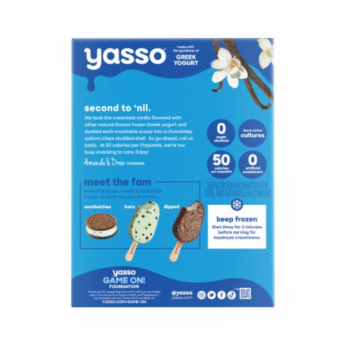Yasso Frozen Greek Yogurt Vanilla Bean Poppables Perspective: left