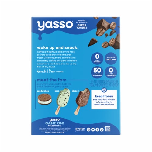 Yasso Frozen Greek Yogurt Coffee Poppables Perspective: left