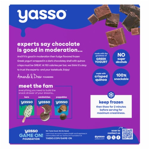 Yasso Chocolate Crunch Frozen Greek Yogurt Bars Perspective: left