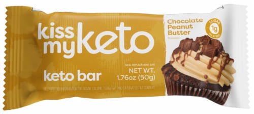 Kiss My Keto Chocolate Peanut Butter Nutrition Bars Perspective: left