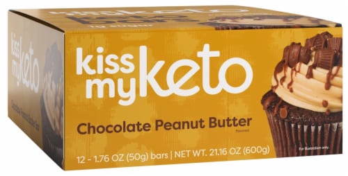 Kiss My Keto Chocolate Peanut Butter Keto Bars Perspective: left