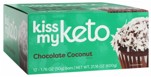 Kiss My Keto Chocolate Coconut Keto Bars Perspective: left