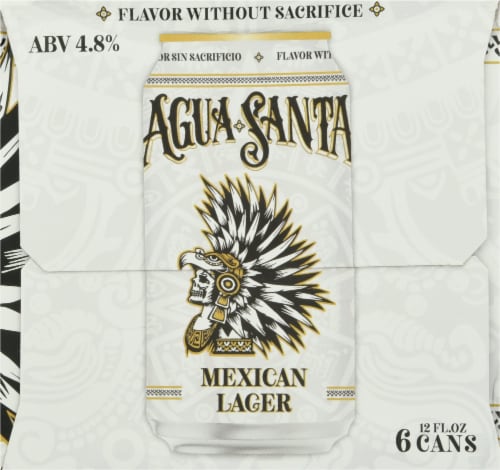 Figueroa Mountain Brewing Co. Agua Santa Mexican Lager Beer Perspective: left