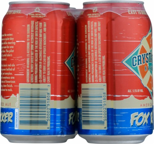 Crystal Lake Brewing Fox Rocker American Red Ale Perspective: left