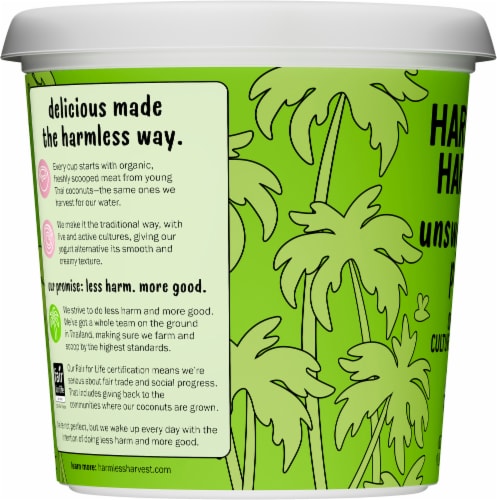 Harmless Harvest® Plain Organic Dairy Free Coconut Yogurt Tub Perspective: left
