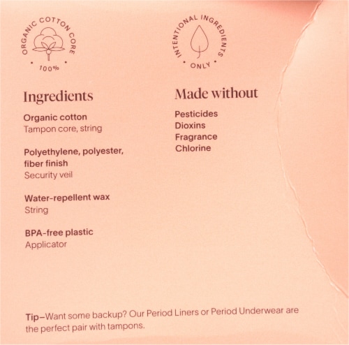 Cora® Organic Cotton Super Plus Tampons Perspective: left