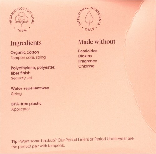 Cora® Organic Cotton Super Plus Tampons Perspective: left