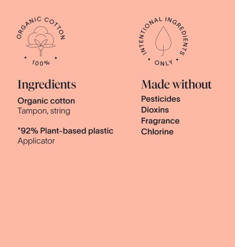 Cora Organic Cotton Tampons Perspective: left