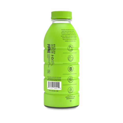 Prime Lemon Lime Sports Drink Bottle Perspective: left