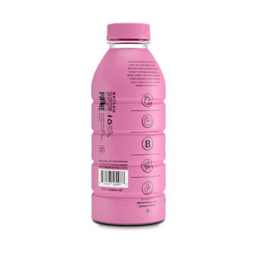 Prime Strawberry Watermelon Sports Drink Bottle Perspective: left