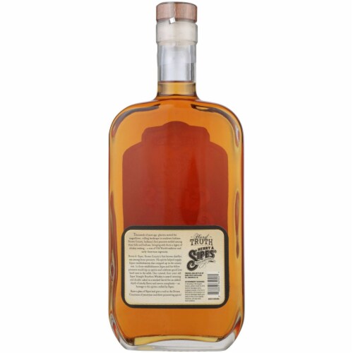 Hard Truth Aged 4 Years Sipes' Double Oaked in a Smoked Barrel Indiana Straight Bourbon Whiskey Perspective: left